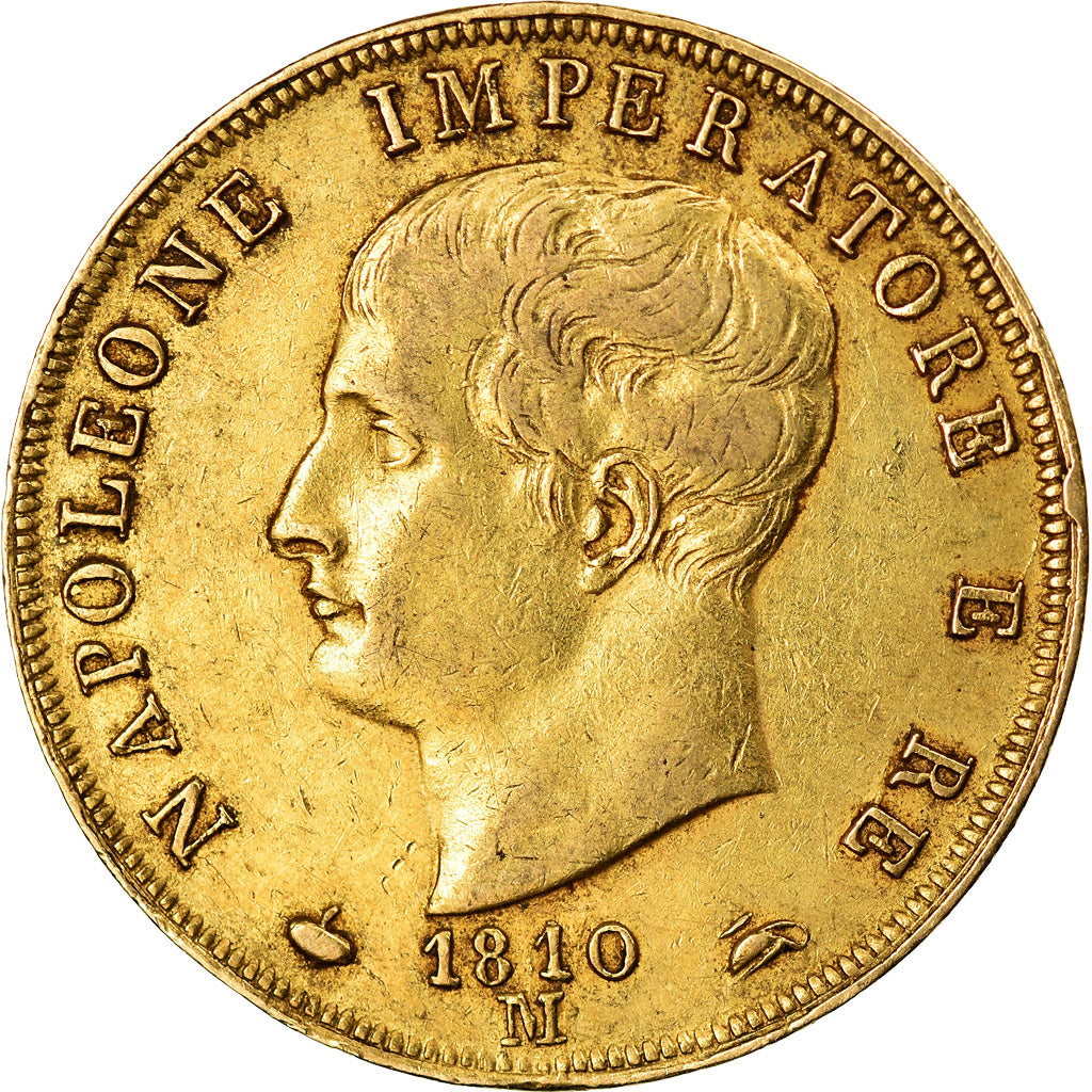 Monnaie, États italiens, KINGDOM OF NAPOLEON, Napoleon I, 40 Lire, 1810, Milan