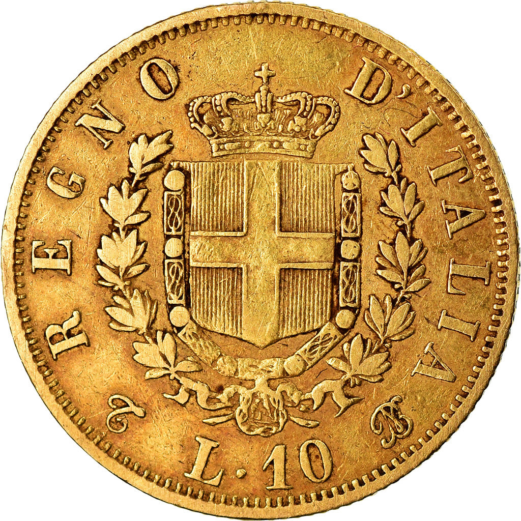 Moneta, Italia, Vittorio Emanuele II, 10 Lire, 1863, Torino, BB, Oro, KM:9.3