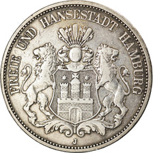 Coin, German States, HAMBURG, 5 Mark, 1875, Hamburg, VF(30-35), Silver, KM:598