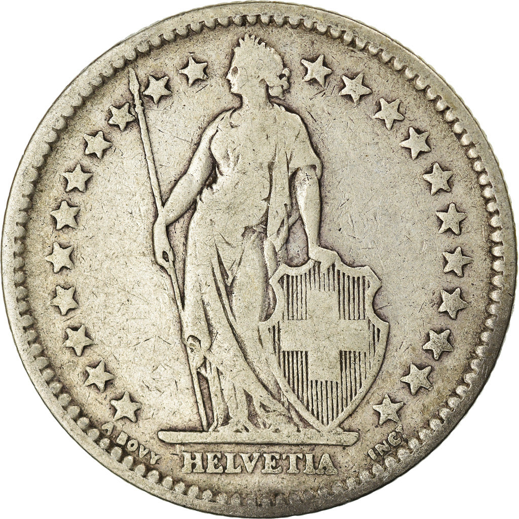 Coin, Switzerland, 2 Francs, 1886, Bern, VF(20-25), Silver, KM:21