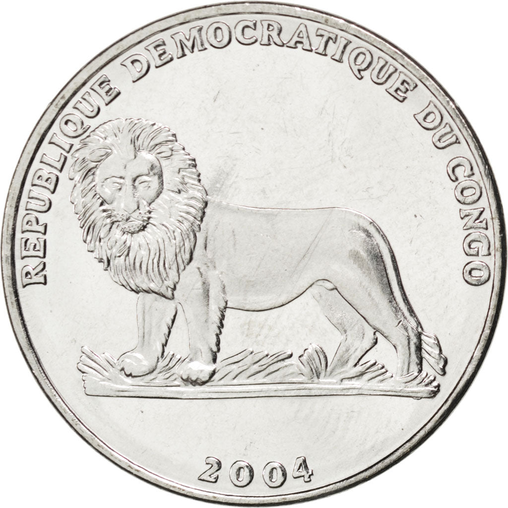 CONGO, DEMOCRATIC REPUBLIC, Franc, 2004, KM #156, MS(63), Nickel Clad Steel,...