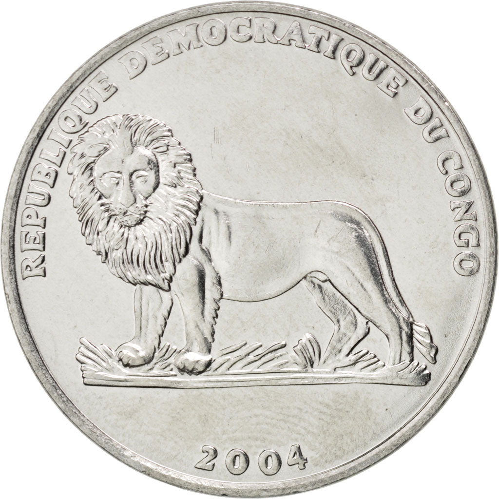 CONGO, DEMOCRATIC REPUBLIC, Franc, 2004, KM #157, MS(63), Nickel Clad Steel,...