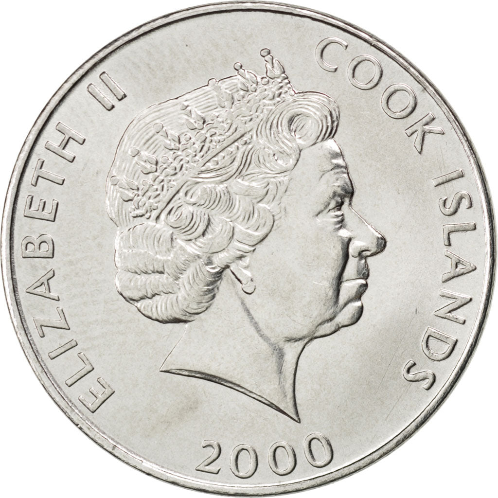 COOK ISLANDS, 5 Cents, 2000, KM #369, MS(63), Nickel Clad Steel, 24.05, 4.45