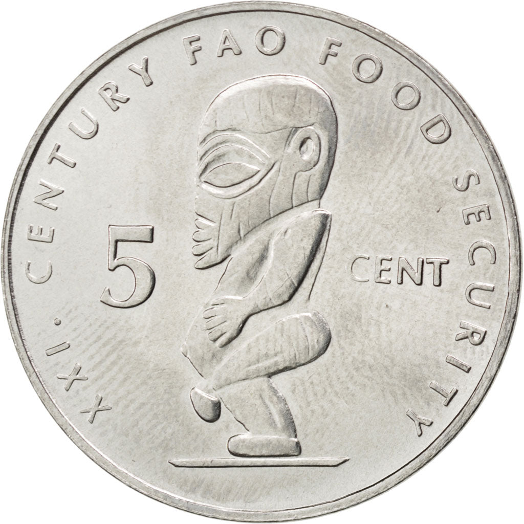 COOK ISLANDS, 5 Cents, 2000, KM #369, MS(63), Nickel Clad Steel, 24.05, 4.45