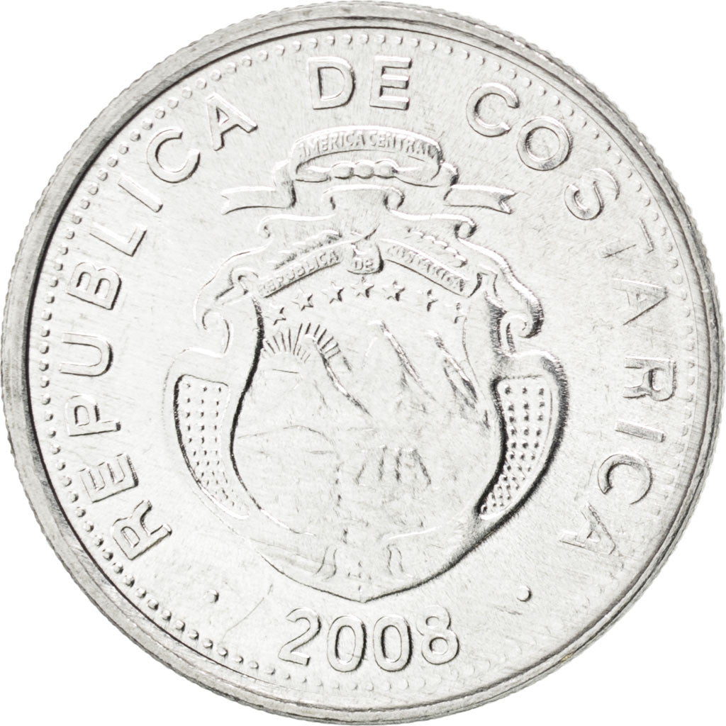 Coin, Costa Rica, 10 Colones, 2008, MS(63), Aluminum, KM:228b