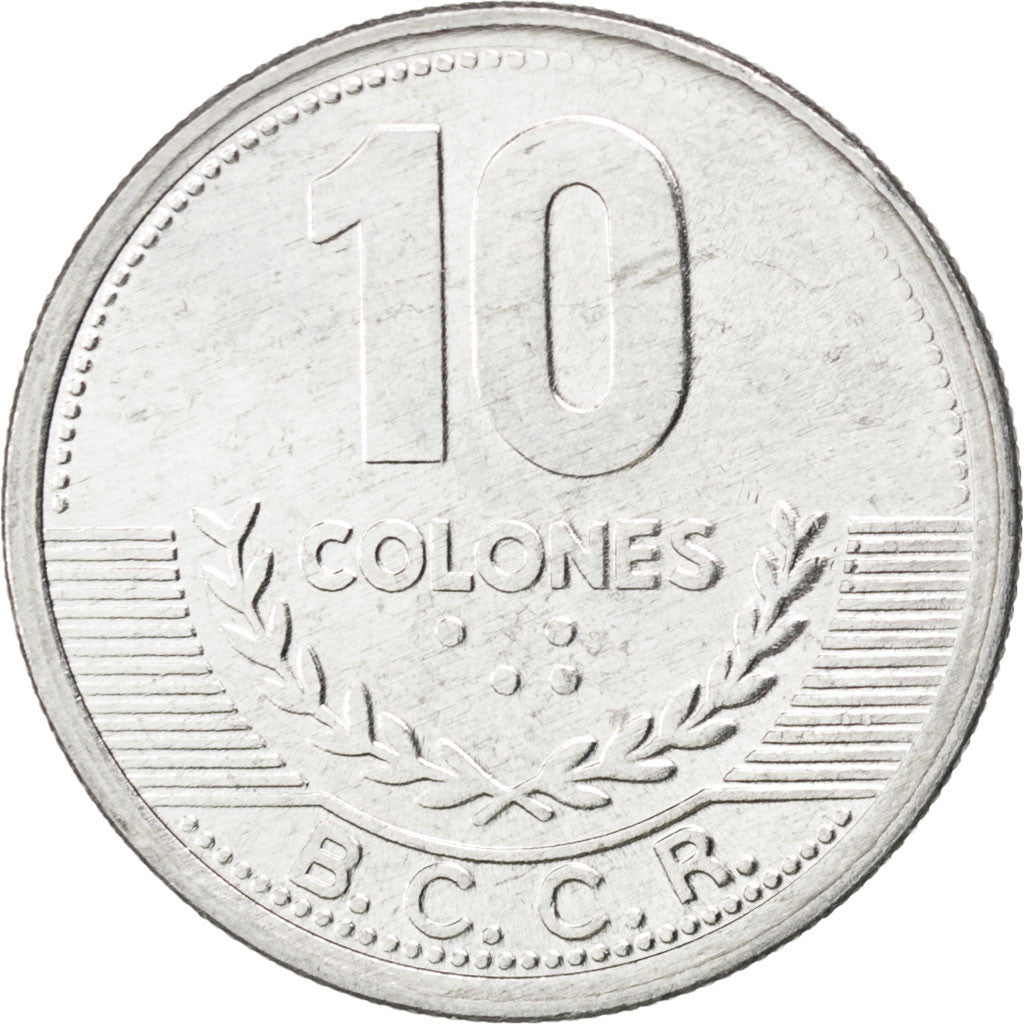 Coin, Costa Rica, 10 Colones, 2008, MS(63), Aluminum, KM:228b