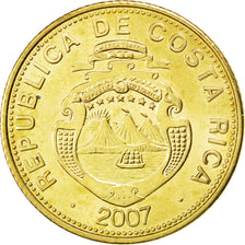 Munten, Costa Rica, 100 Colones, 2007, UNC-, Brass plated steel, KM:240a