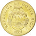 COSTA RICA, 500 Colones, 2007, KM #239.1a, MS(63), Brass Plated Steel, 33, 10.97