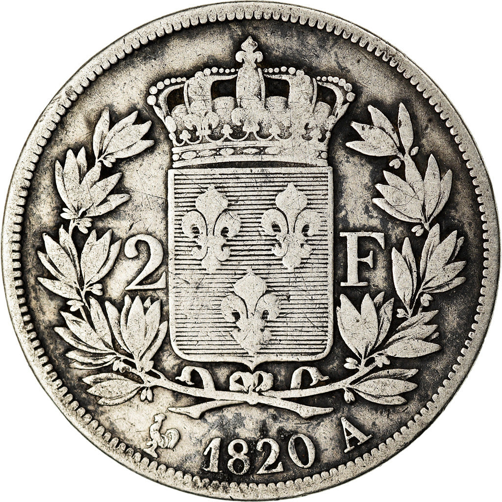 Münze, Frankreich, Louis XVIII, Louis XVIII, 2 Francs, 1820, Paris, S, Silber