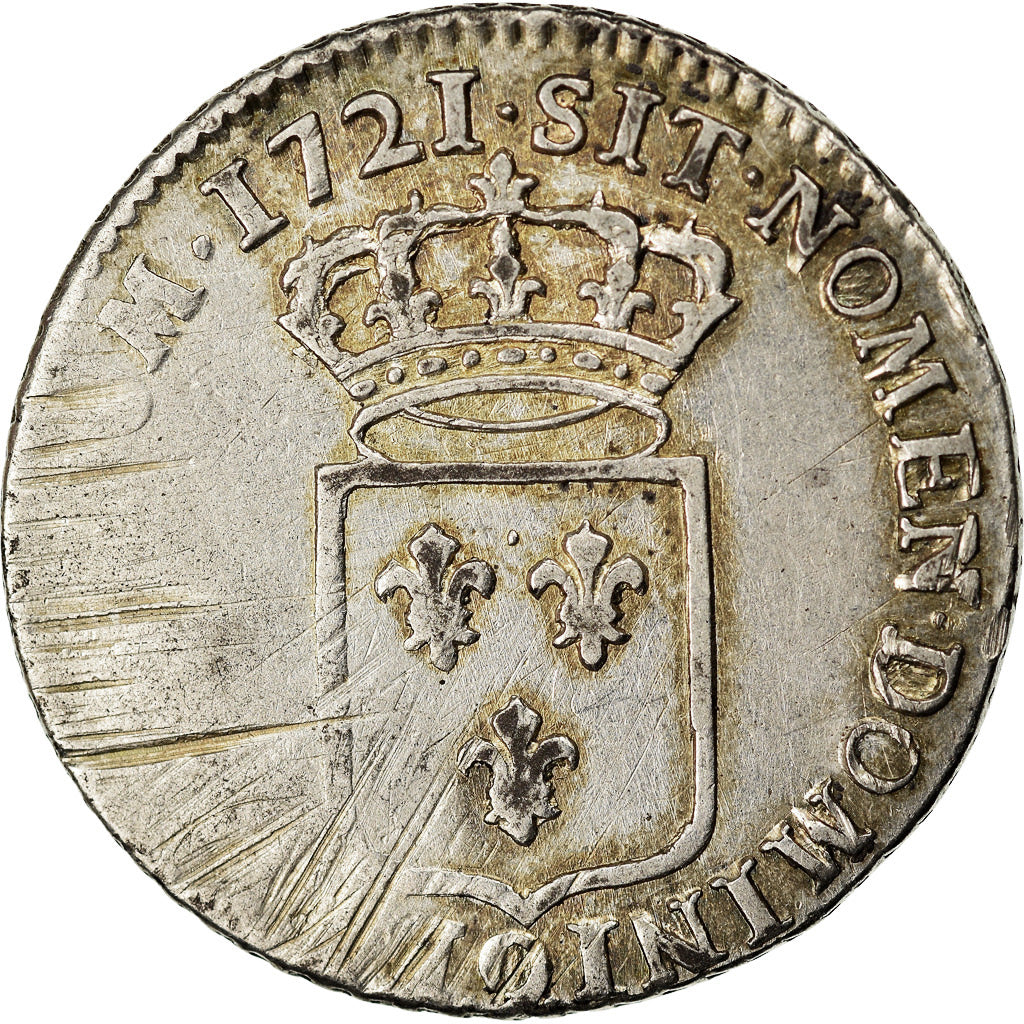 Münze, Frankreich, Louis XV, 1/3 Écu de France, 1/3 Ecu, 1721, Rennes, S+