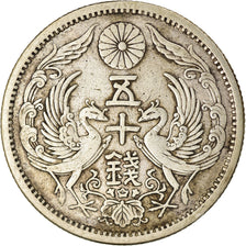Monnaie, Japon, Yoshihito, 50 Sen, 1923, TTB, Argent, KM:46