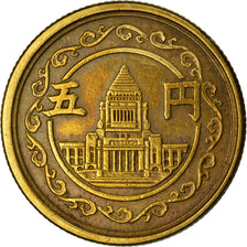 Moneta, Giappone, Hirohito, 5 Yen, 1949, BB, Ottone, KM:71