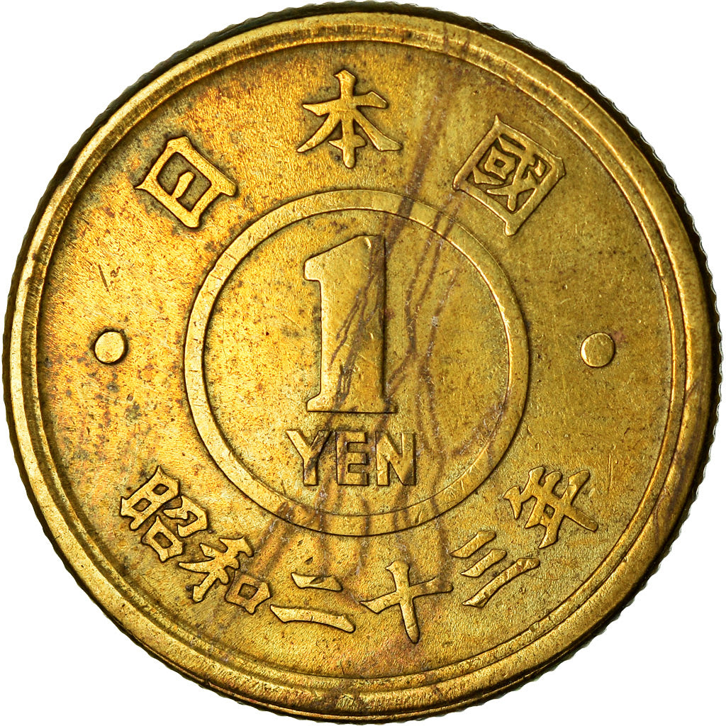 Moneta, Giappone, Hirohito, Yen, 1948, BB, Ottone, KM:70