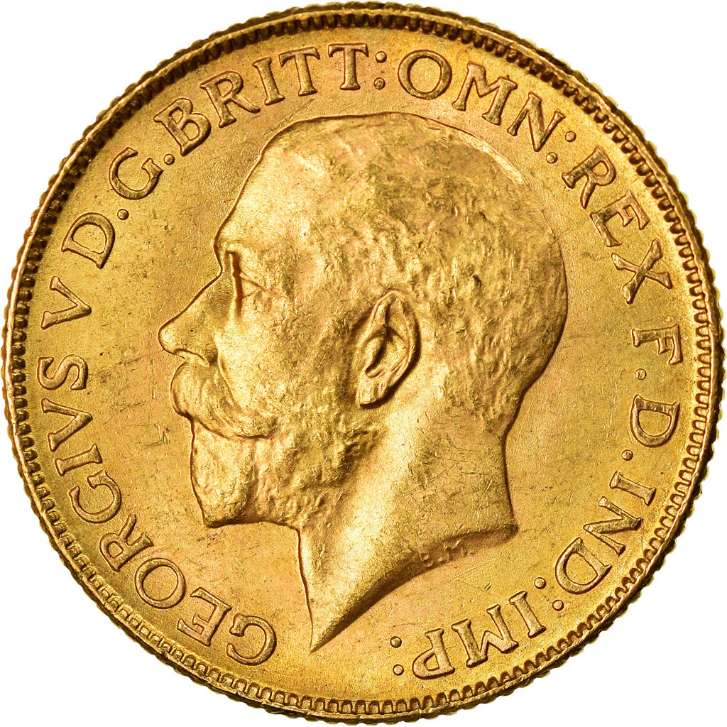 Coin, INDIA-BRITISH, George V, Sovereign, 1918, Bombay, MS(60-62), Gold, KM:525A