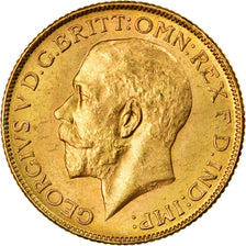 Coin, INDIA-BRITISH, George V, Sovereign, 1918, Bombay, MS(60-62), Gold, KM:525A