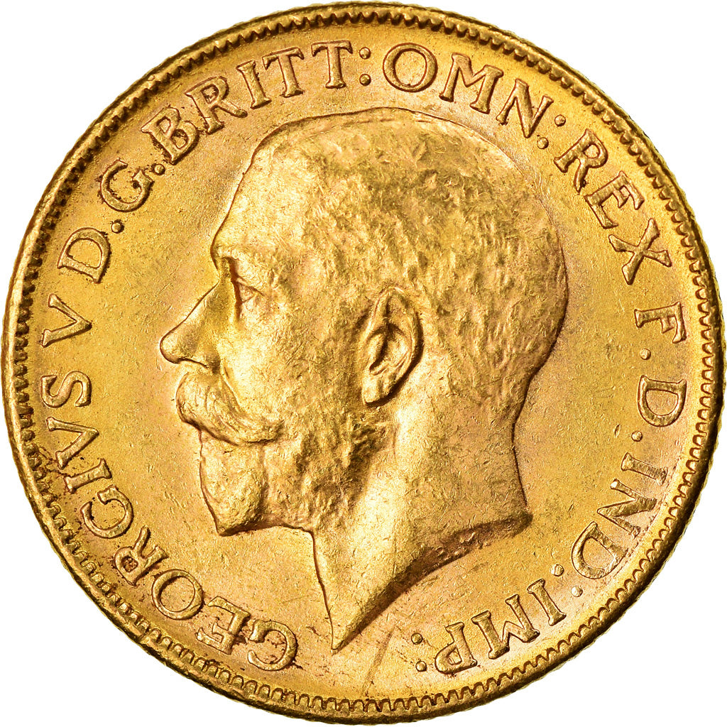 Moneta, Australia, George V, Sovereign, 1913, Melbourne, SPL, Oro, KM:29