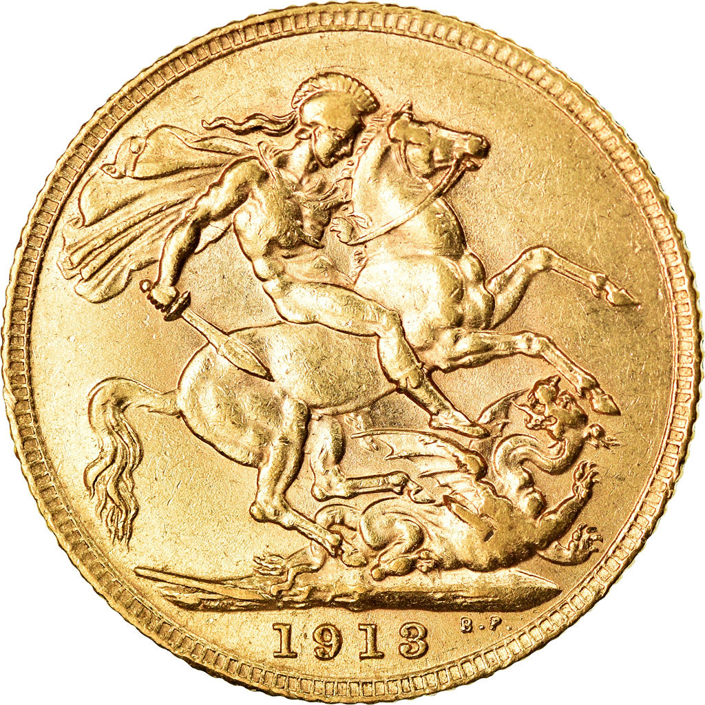Monnaie, Grande-Bretagne, George V, Sovereign, 1913, Londres, SUP, Or, KM:820