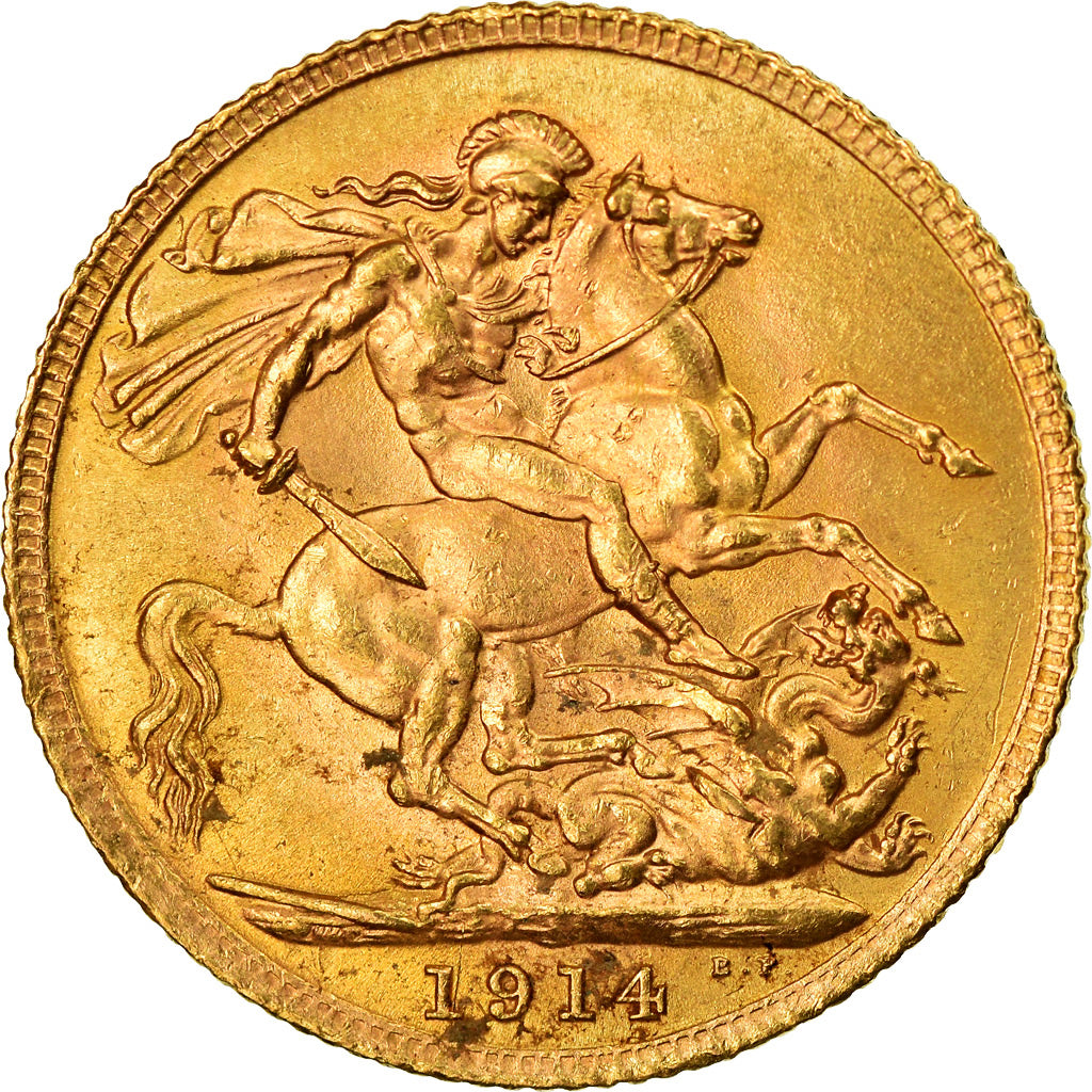 Münze, Großbritannien, George V, Sovereign, 1914, London, VZ, Gold, KM:820
