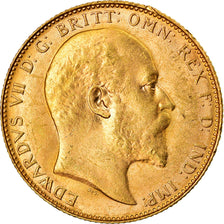 Coin, Australia, Edward VII, Sovereign, 1908, Perth, AU(55-58), Gold, KM:15