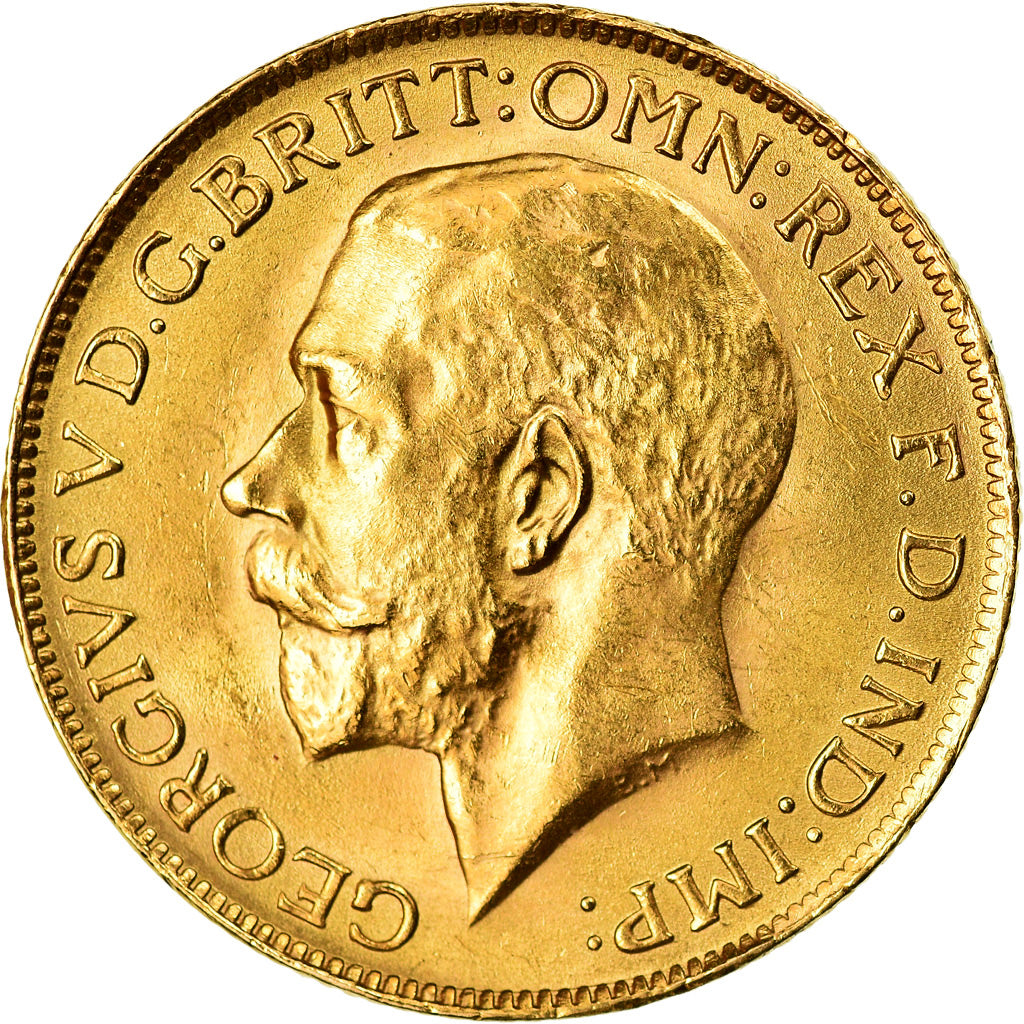 Moeda, África do Sul, George V, Sovereign, 1927, Pretoria, AU(55-58), Dourado