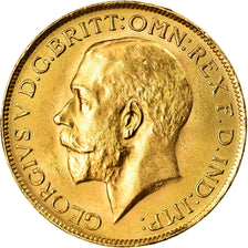 Moeda, África do Sul, George V, Sovereign, 1927, Pretoria, AU(55-58), Dourado