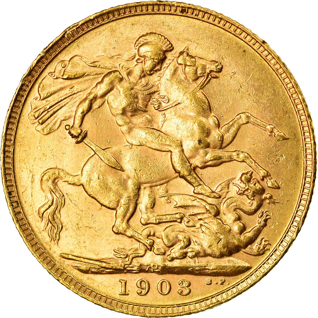 Coin, Australia, Edward VII, Sovereign, 1903, Perth, AU(55-58), Gold, KM:15