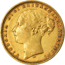 Coin, Australia, Victoria, Sovereign, 1876, Melbourne, EF(40-45), Gold, KM:7