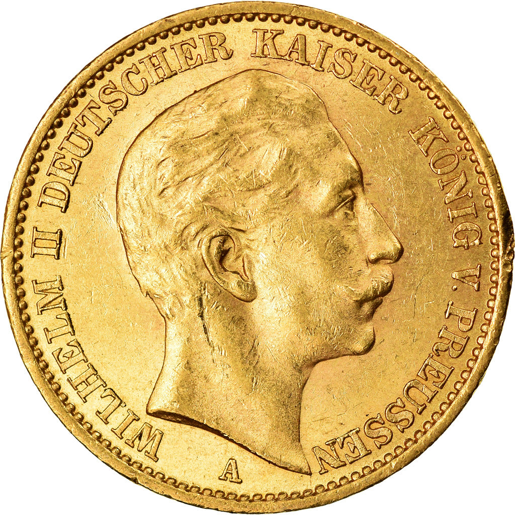 Moneda, Estados alemanes, PRUSSIA, Wilhelm II, 20 Mark, 1909, Berlin, EBC, Oro
