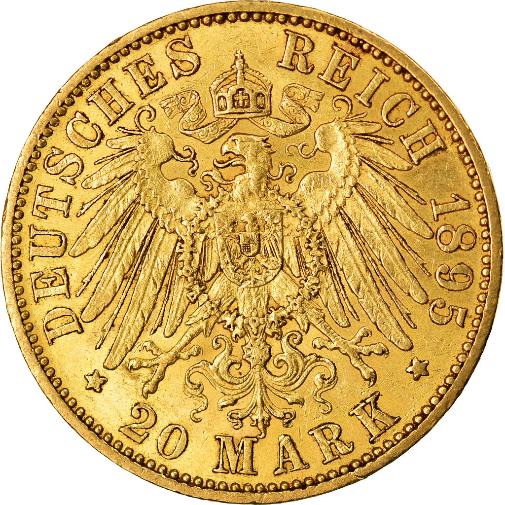 Moneda, Estados alemanes, PRUSSIA, Wilhelm II, 20 Mark, 1895, Berlin, EBC, Oro