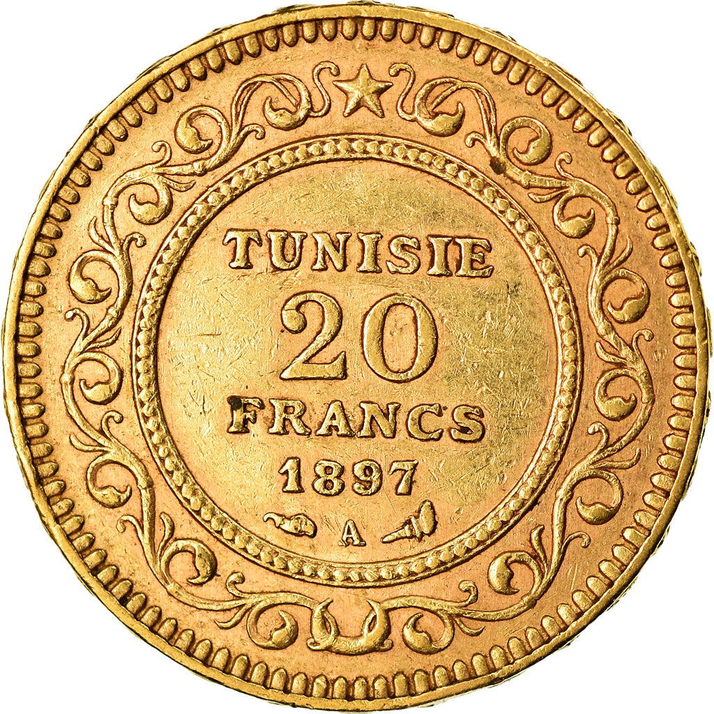 Monnaie, Tunisie, Ali Bey, 20 Francs, 1897, Paris, SUP, Or, KM:227, Lecompte:451