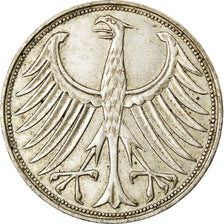 Münze, Bundesrepublik Deutschland, 5 Mark, 1957, Munich, SS+, Silber, KM:112.1