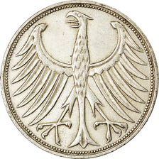 Coin, GERMANY - FEDERAL REPUBLIC, 5 Mark, 1966, Stuttgart, AU(50-53), Silver
