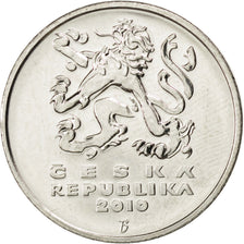 Moneta, Czechy, 5 Korun, 2010, MS(63), Nickel platerowany stalą, KM:8