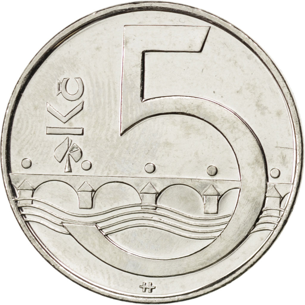 Coin, Czech Republic, 5 Korun, 2010, MS(63), Nickel plated steel, KM:8