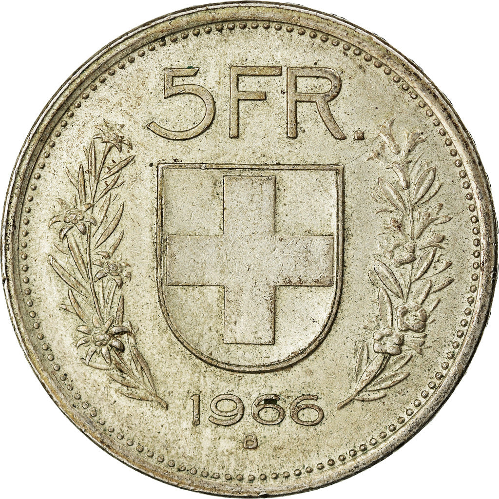 Moneda, Suiza, 5 Francs, 1966, Bern, MBC, Plata, KM:40