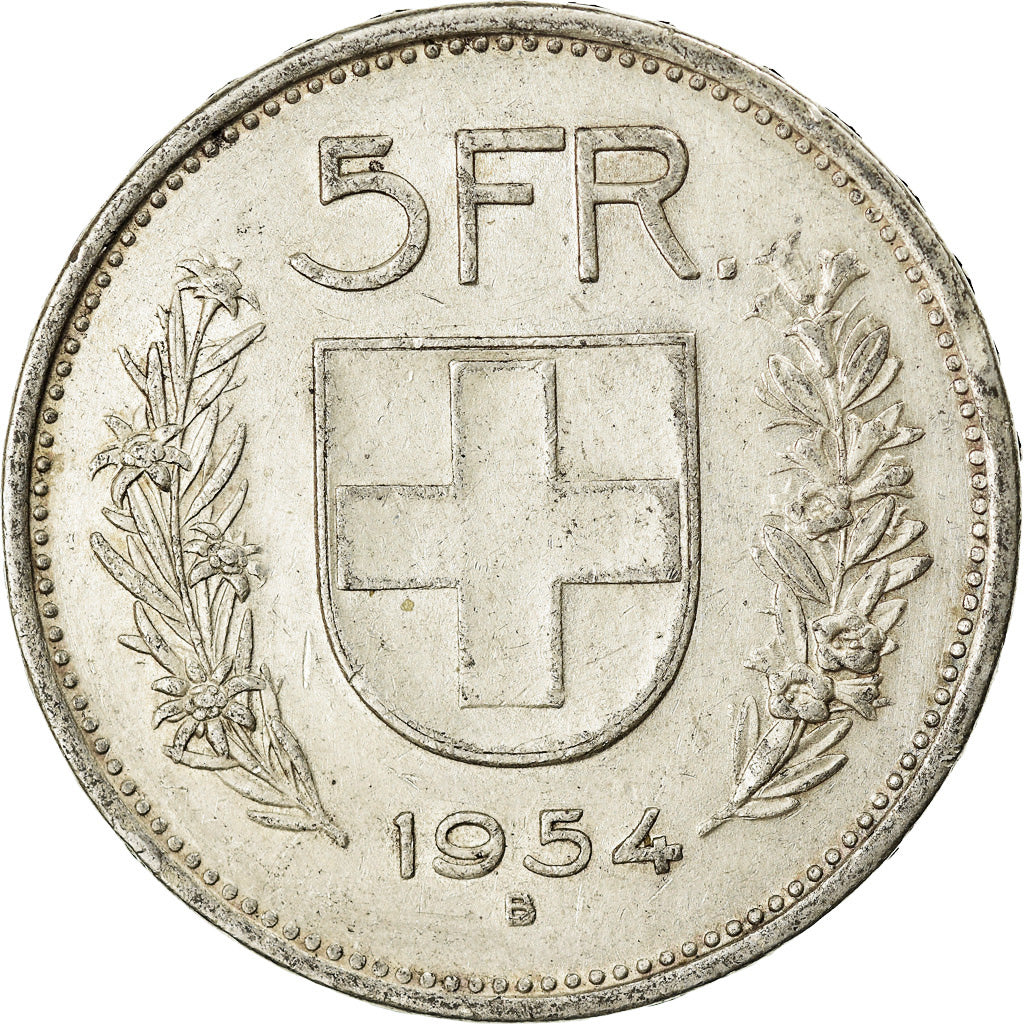 Moneta, Svizzera, 5 Francs, 1954, Bern, BB, Argento, KM:40