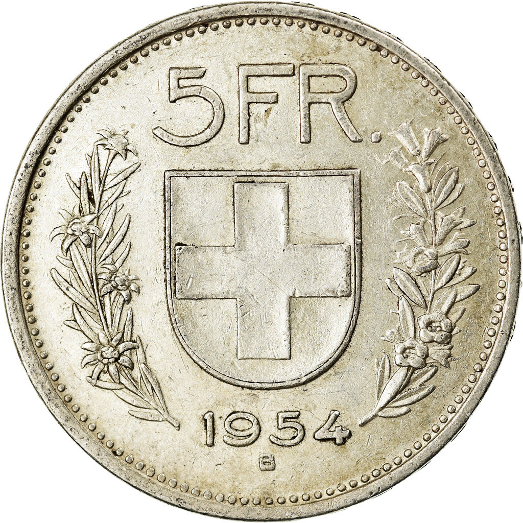 Moneta, Svizzera, 5 Francs, 1954, Bern, BB+, Argento, KM:40