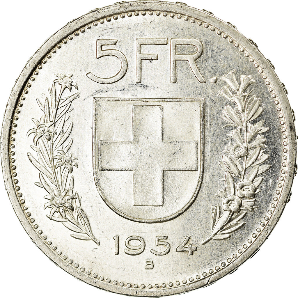 Munten, Zwitserland, 5 Francs, 1954, Bern, PR+, Zilver, KM:40