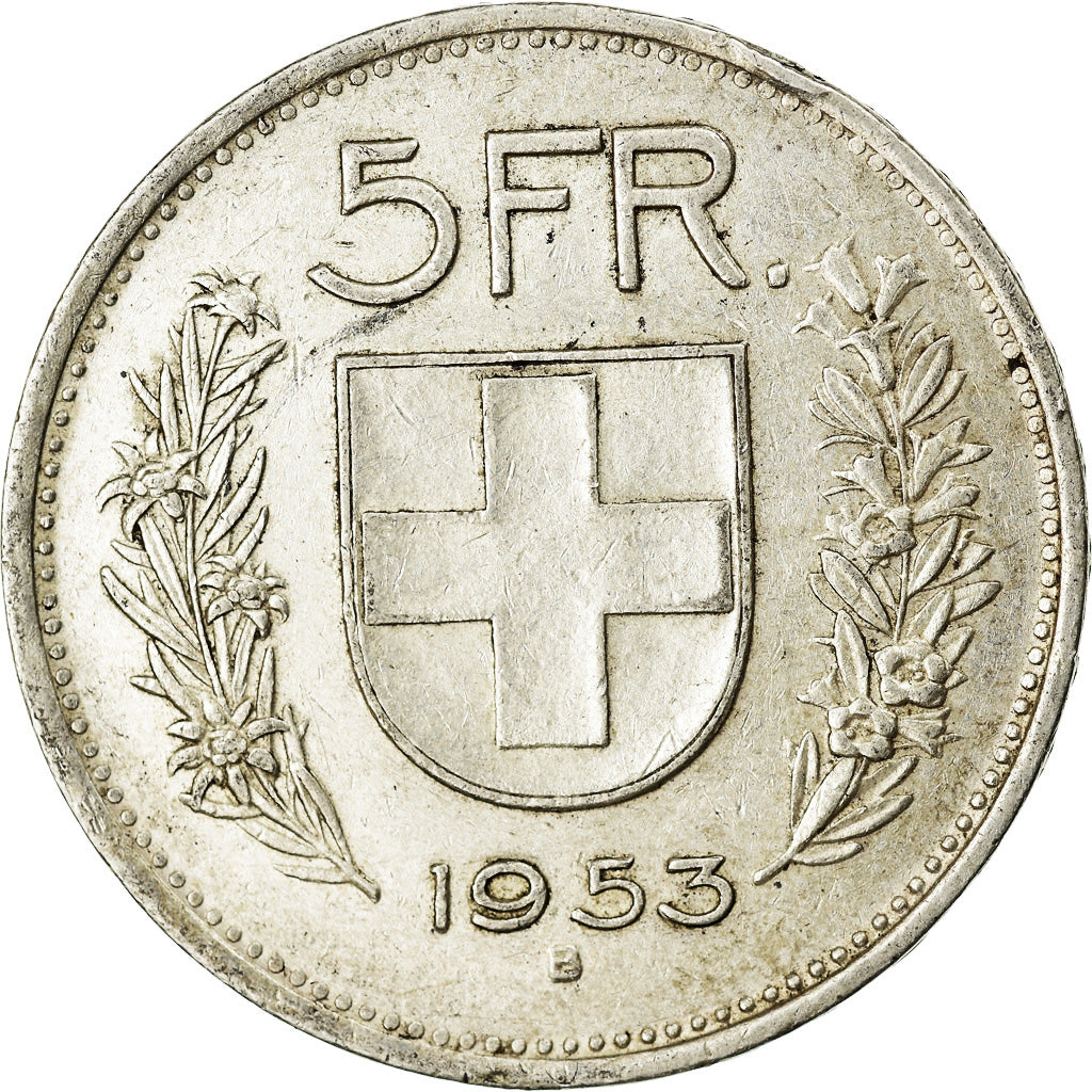 Moneta, Svizzera, 5 Francs, 1953, Bern, BB+, Argento, KM:40