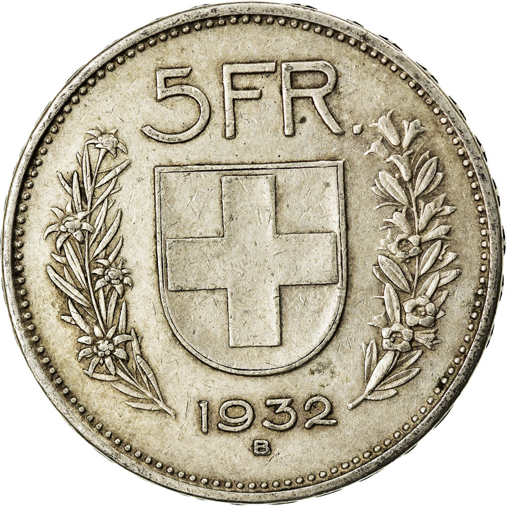 Münze, Schweiz, 5 Francs, 1932, Bern, SS, Silber, KM:40