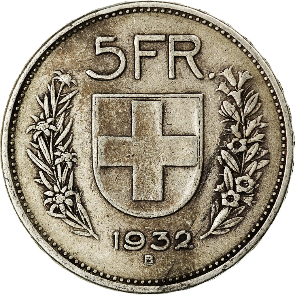 Münze, Schweiz, 5 Francs, 1932, Bern, S+, Silber, KM:40