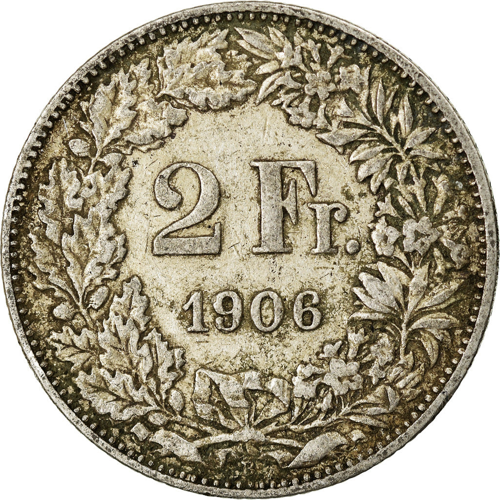 Moneda, Suiza, 2 Francs, 1906, Bern, MBC, Plata, KM:21