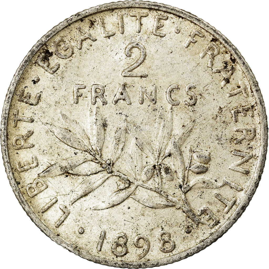 Münze, Frankreich, Semeuse, 2 Francs, 1898, Paris, VZ, Silber, KM:845.1
