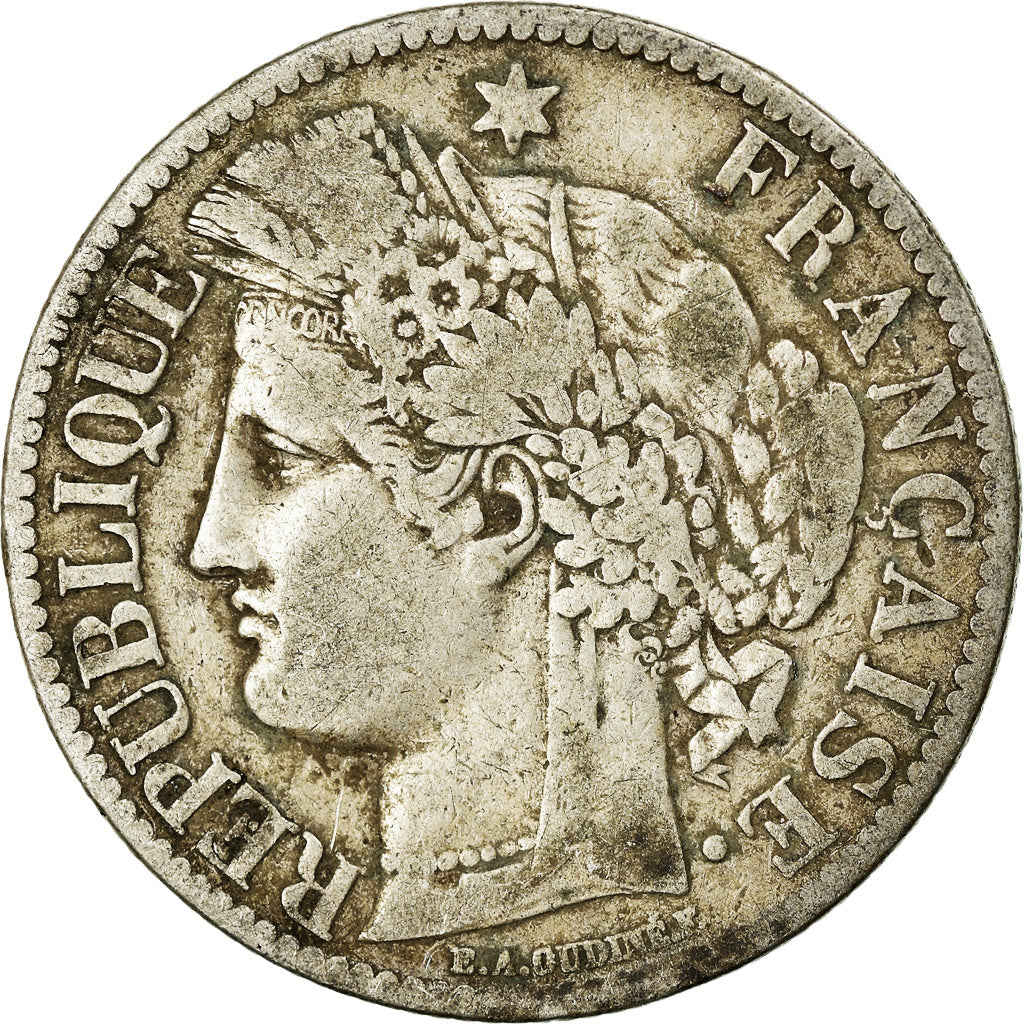 Coin, France, Cérès, 2 Francs, 1873, Paris, VF(20-25), Silver, KM:817.1