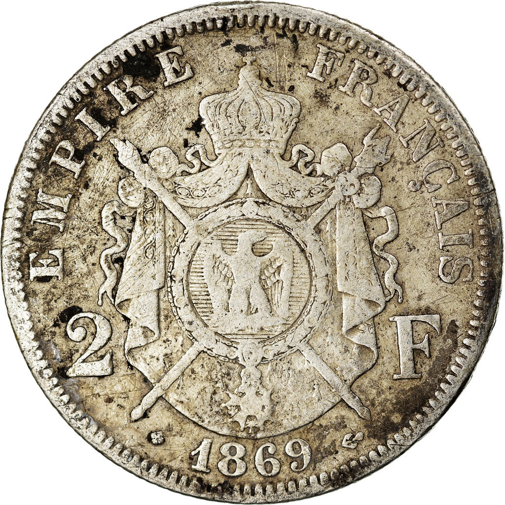 Münze, Frankreich, Napoleon III, Napoléon III, 2 Francs, 1869, Strasbourg