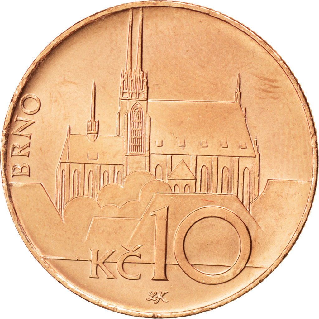 Coin, Czech Republic, 10 Korun, 2010, MS(63), Copper Plated Steel, KM:4