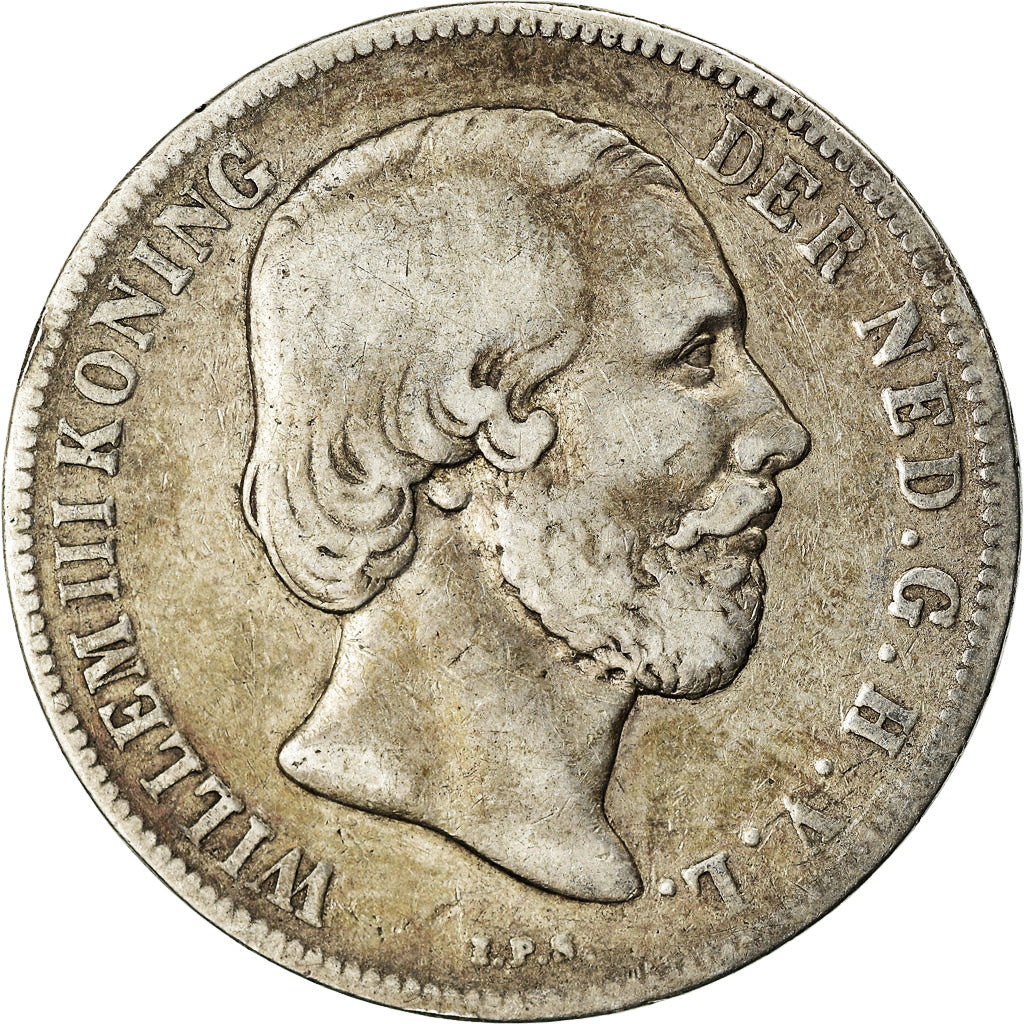 Coin, Netherlands, William III, Gulden, 1865, Utrecht, VF(30-35), Silver, KM:93