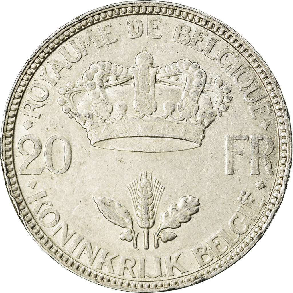 Monnaie, Belgique, Leopold III, 20 Francs, 20 Frank, 1935, TTB+, Argent, KM:105