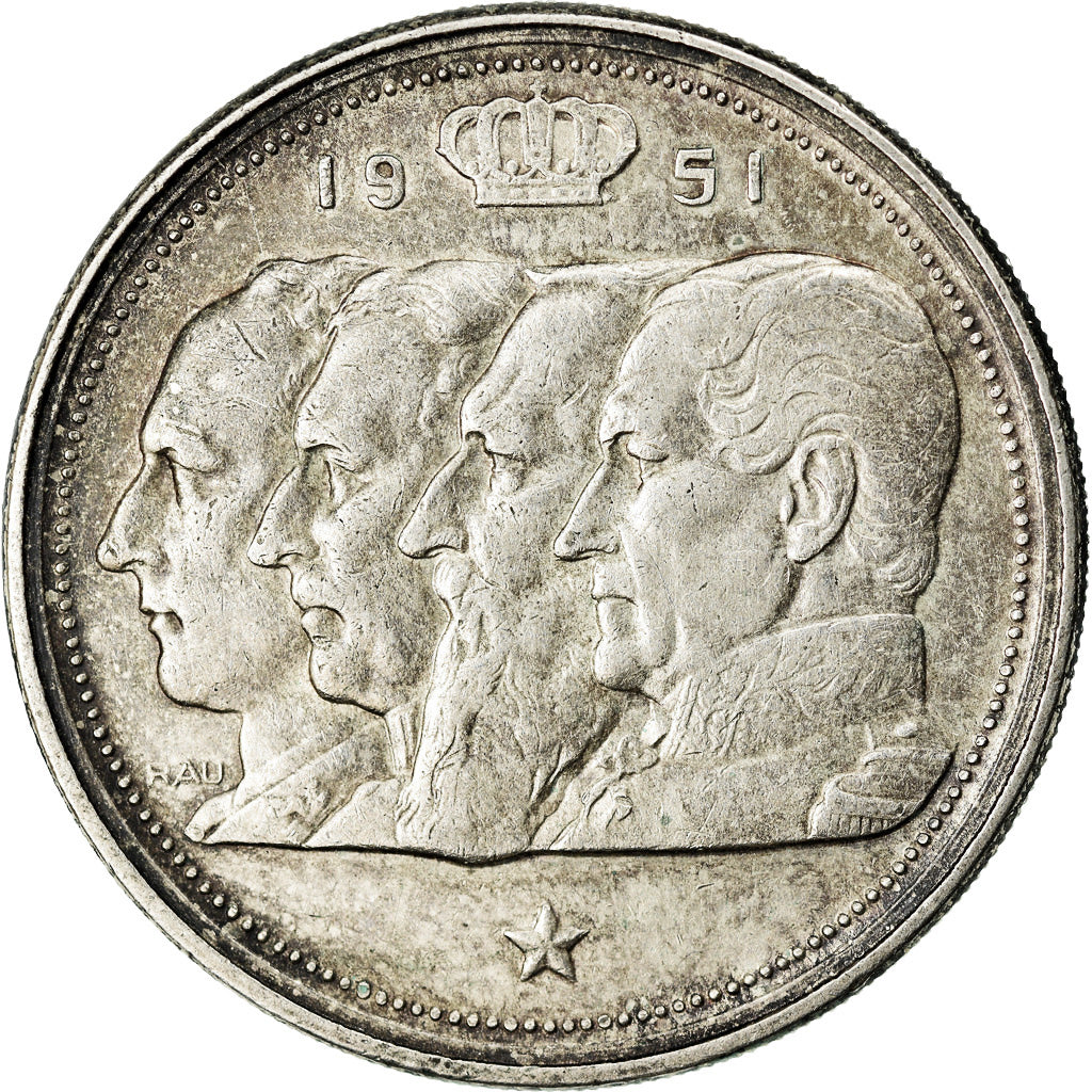 Coin, Belgium, 100 Francs, 100 Frank, 1951, EF(40-45), Silver, KM:139.1