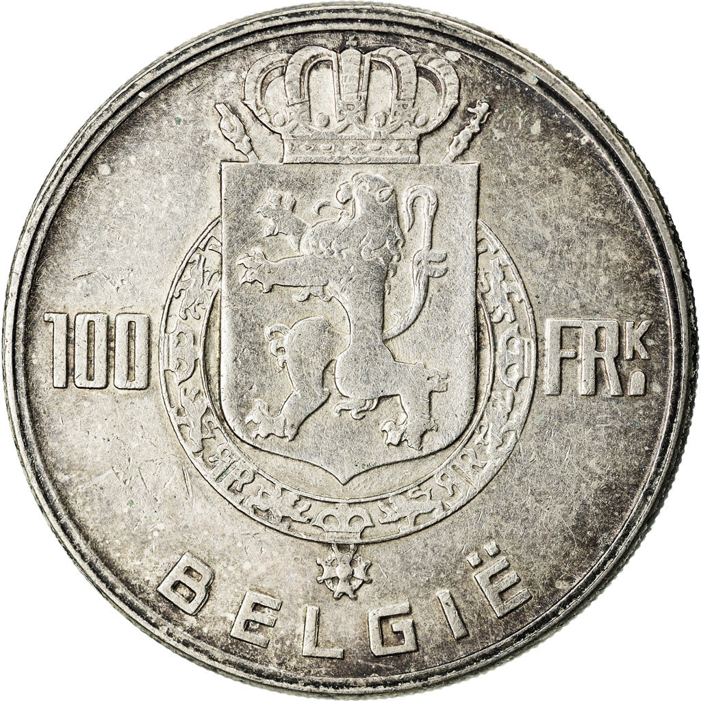 Coin, Belgium, 100 Francs, 100 Frank, 1951, EF(40-45), Silver, KM:139.1